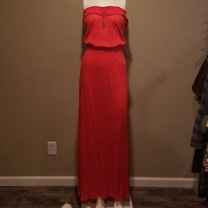 Beautiful red orange maxi dress